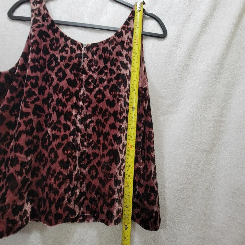 Vintage J. Crew Always Tank Top‎ Cami Women Size 8 Leopard Printed Mauve Velvet